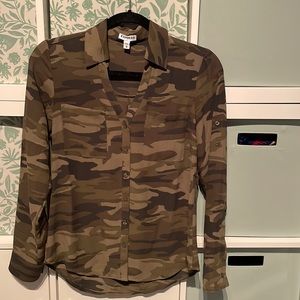 Express Portofino Camo Print Shirt - Full Button - Size XS